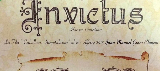 Invictus, la Marcha Cristiana dedicada al Alférez 2016, el 5 de junio en el concierto de L’Harmonia.